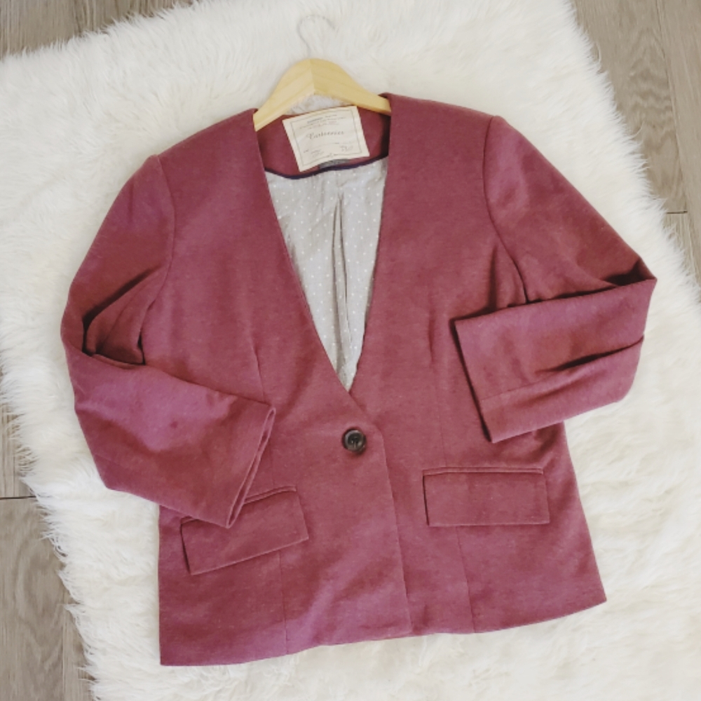 Anthropologie cartonnier, cranberry, blazer